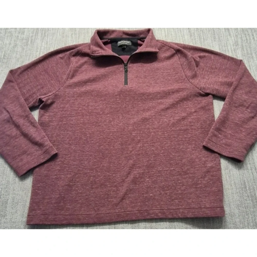 Banana Republic men's maroon 1/4 zip pullover shirt LG moisture wicking outdoor‎